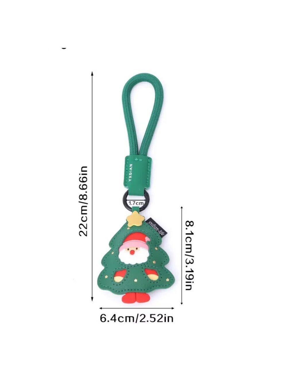 Cute Santa Claus Christmas tree purse charm keychain - Picture 8 of 8